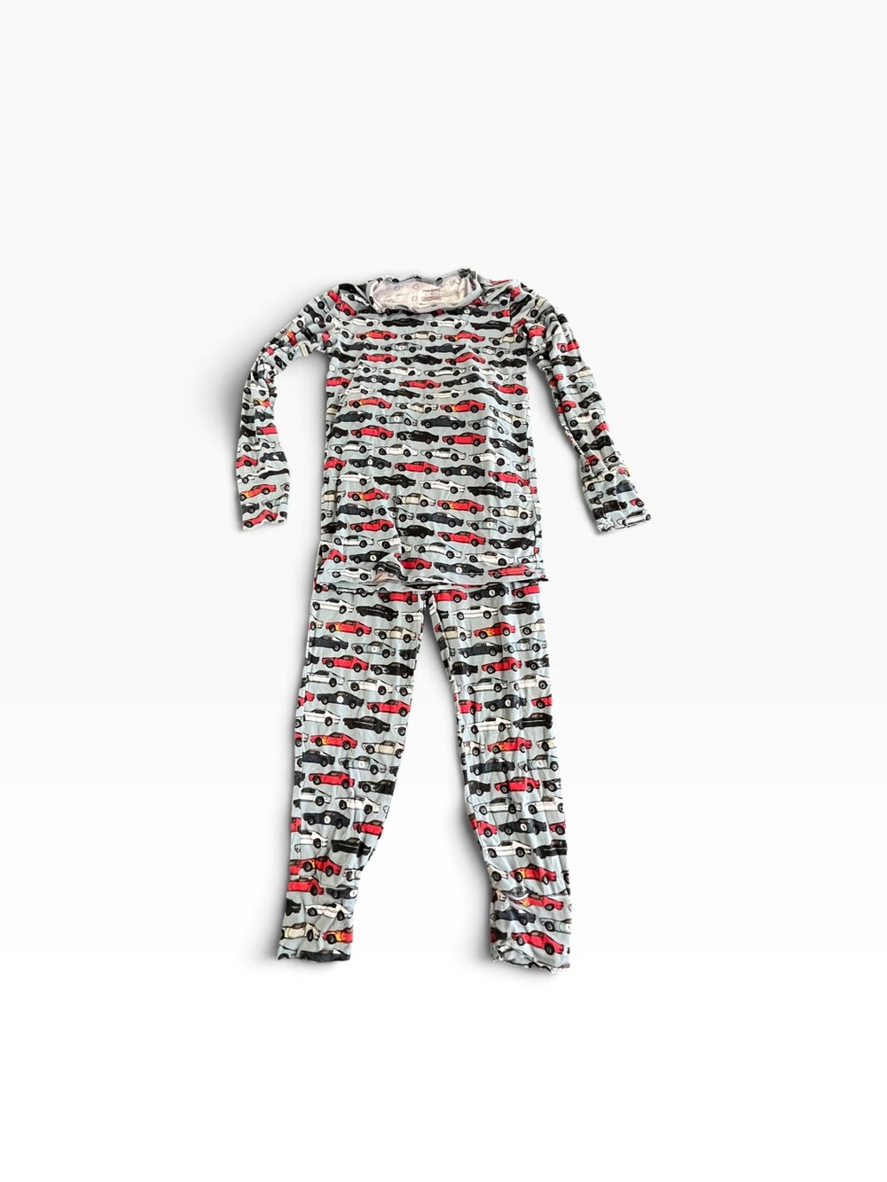 Posh Peanut Kids Two-Piece Car Print Pajama Set - Red, Black & White
